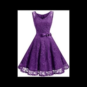 Women Floral Lace Bridesmaid Party Dress